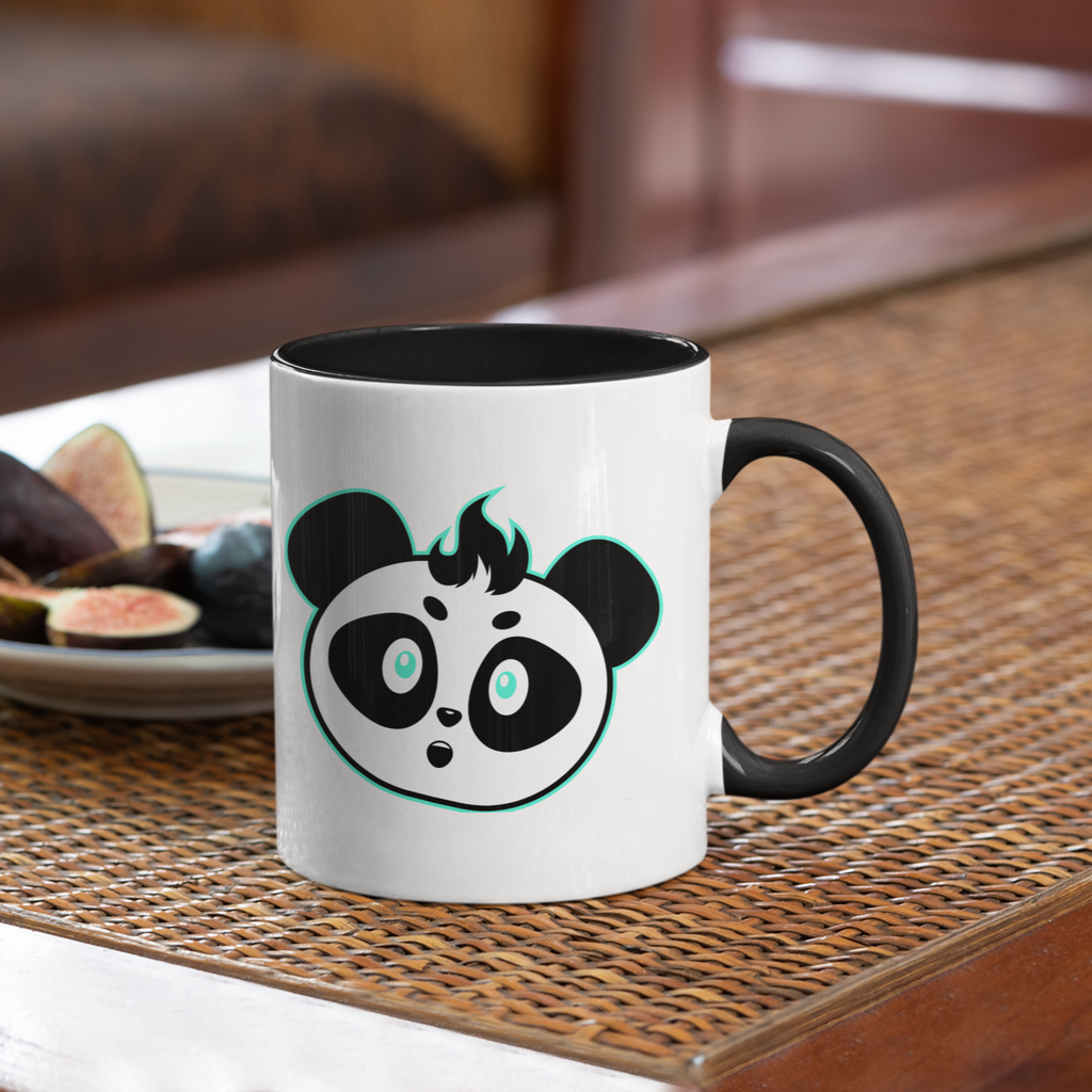 Black/white 11oz mug w/ KeepinItTwisted panda and wordmark