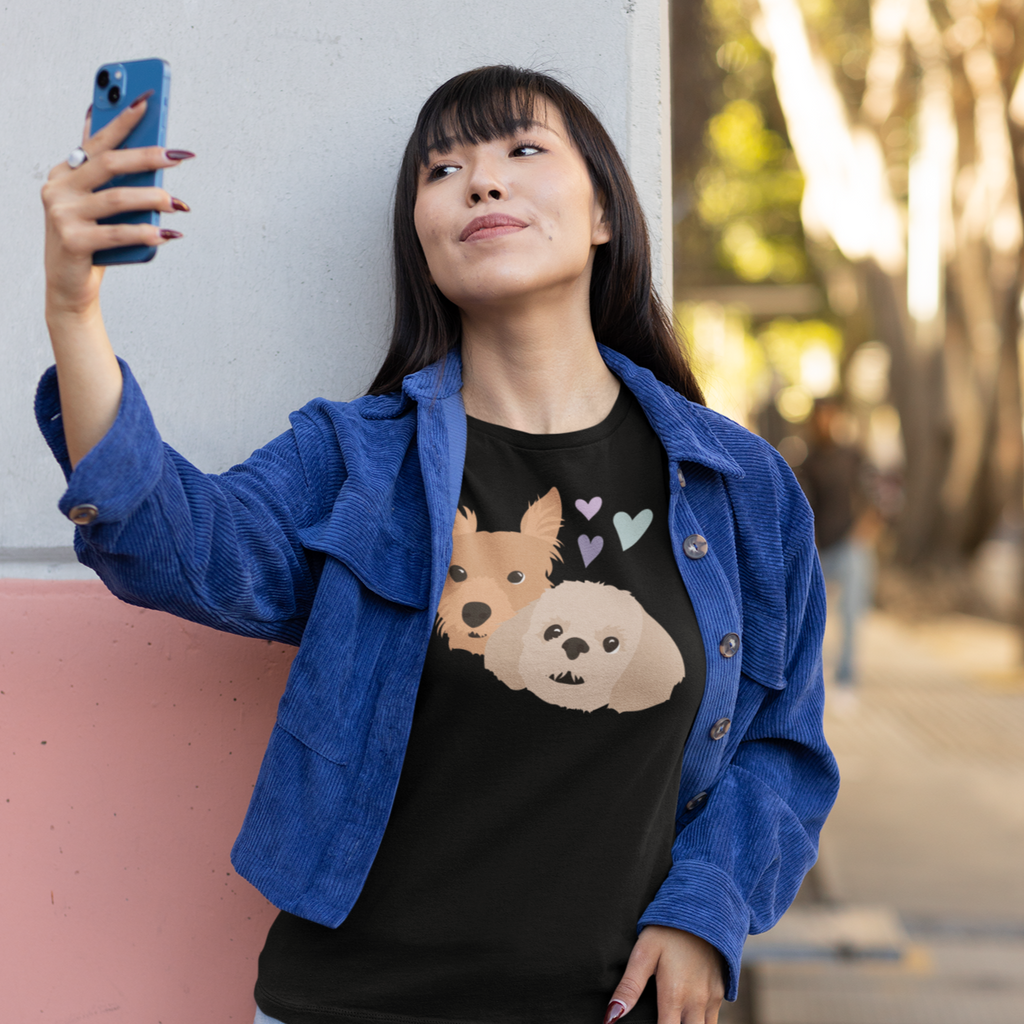 a woman taking a selfie wearing a black Judy & Po tshirt from thezacharymike